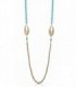 Rose gold plated 925 sterling silver necklace - Half turquoise pearl necklace and half multi-chain - MEDITERRANEAO - H60RZTC01