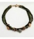 Multi-row necklace of green quartz beads and 925 ml rose gold plated Sterling Silver - VANTO - GR2830AG