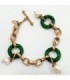 Pulsera en Plata de Ley 925mls chapado oro rosa con jade y perlas de agua dulce - VANTO - BR2403AG