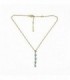 18k ROSE GOLD NECKLACE - BLUE TOPAZ AND DIAMONDS - CARBERONIA - 0343104