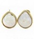 925 STERLING SILVER GOLD PLATED EARRINGS WITH BAROQUE FRESHWATER PEARL - CHANTALINE - P.AGD