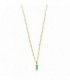 GOLD PLATED STERLING SILVER NECKLACE WITH EMERALD PENDANT - SALVATORE - 163C0148