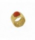 ANILLO ORO AMARILLO 750 mls CON CORAL NATURAL - ISABELINO - A1238CO