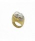 750 mls YELLOW GOLD RING WITH FRESHWATER PEARL & DIAMONDS - ISABELINO - A0199PER