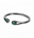 SILVER BRACELET WITH GREEN AGATE - ALBERT M. - WSOX00179.GRN