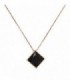 ROSE GOLD PLATED NECKLACE AND ONYX PENDANT - BRONZALLURE - WSBZ01672.BO